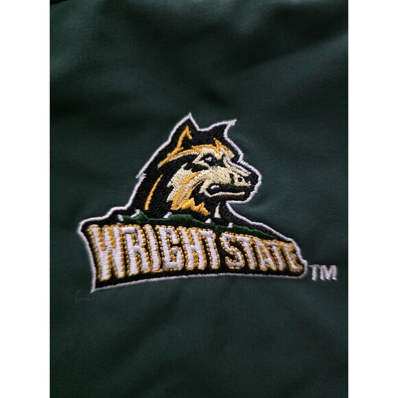 KA Knights Apparel Wright State Raiders Mens L Green Full Zip Jacket Pre-owned - Picture 3 of 13